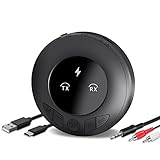 Ozvavzk Bluetooth Adapter 2 in 1 Sender Receiver Bluetooth 5.0 Geringe Latenz für Musikstreaming-Soundsystem, Drahtloser Audio Empfänger Aux Audioadapter arbeitet mit TV Handy Tablet Lautsp