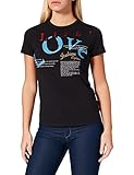 Love Moschino Womens Short-Sleeved with Love Life Print T-Shirt, Schwarz, 42