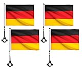 Alsino Fahrradflagge Fahrradfahne Fahrrad Fahne Deutschland 22 x 16 cm (4 Stück)