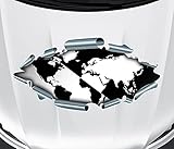 3D Autoaufkleber Motorhaube Skyline Weltkarte abstrakt schwarz weiß Auto Fenster Tür LKW Wohnmobil Car Sticker Aufkleber 21C1769, Grösse B x H:160x80