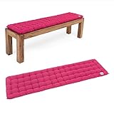 HAVE A SEAT Luxury - Bankauflage für Sitzbank, bequemes Bank Sitzpolster, waschbar bei 95°C, Pflegeleichte Sitzauflage, Made in Germany (140 x 40 cm, Hot-Pink)