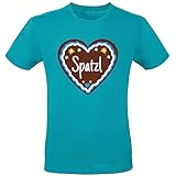 Shirt-Panda Oktoberfest T-Shirt Herren - Spatzl - Lebkuchenherz Tracht Männer Wiesen Lederhosen München Augsburg Wasen Petrol 3XL