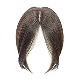 Mono Topper Echthaar-Perücke, 27,9 cm, Mittelscheitel, Haarteil zum Anklipsen, für Frauen mit dünner werdendem H