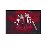 GUAHUA Fußball-Starspieler Ribery Robben mit HD-Sport-Poster, Leinwand-Kunstdruck, modernes Familienschlafzimmerdekor, 30 x 45