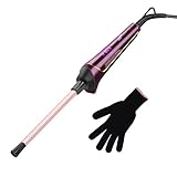 Mini Lockenstab, Keramik Lockenstab 9mm für Kleine Locken, Klein Lockenwickler für Kurze/Mittlere/Lange Haare, Afro Locken Curling Wand mit Handschuhe Klein Lockenstab für Männer/Frauen/