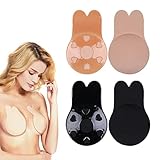 Breast Lift Cover Bra,Strapless Self Adhesive Bra,Rabbit Lift Up Invisible Bra,Breast Tape Invisible Breast Lift Tape Push Up (Nude+Black,L/XL?11cm?)
