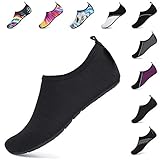 SAGUARO Unisex Badeschuhe Outdoor Schnell Trocken Wasserschuhe Damen Sommer Aquaschuhe Frauen Surfschuhe Männer Barfußschuhe für Herren Leicht Schwarz C 42/43 EU