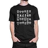 Herren T-Shirt mit blinkendem Auto-Licht, Symbol Bedeutungen, lustiges Design, organisch, Schwarz , M