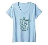 Damen Harry Potter Slytherin Serpent Crest T-Shirt mit V