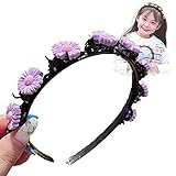 xiaomomo521 MäDchen SüßE Prinzessin Frisur Haarnadel, Haarhalter Stirnband Cartoon Stirnband Mit Clips, Doppel Pony Frisur Haarnadel Stirnband ​FüR Feste Pony Und Gebrochenes Haar 3pcsC