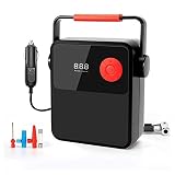 ZHANGCHI Luftkompressor-Reifen-Inflator -Tire-Inflator-Luftkompressor, 12-V-Reifenpumpe mit digitaler Anzeige, Luftpumpe mit LED-Beleuchtungsrad, Basketball und Anderen Schlauchb