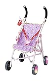 Zapf Creation 829950 BABY born Happy Birthday Deluxe Buggy - zusammenklappbarer Puppenwagen mit Gurt, blinkenden Rädern mit Farbwechsel sowie Flaschenhalter mit F