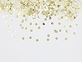 Cavore Konfetti Gold/weiß, 1cm rund, 30g, 1500 Stück – Elegante Partydeko für Geburtstag, Kindergeburtstag, Hochzeit, Babyparty