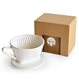 Caffé Italia Permanent Kaffeefilter - Handfilter Kaffee mit exzellentem aromareichem Kaffeegeschmack - Porzellan Kaffeefilter - Dauerfilter in Größe 1 für 1-2 Tassen - weiß