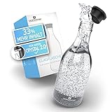 LICHTENWERK® Premium Glasflasche kompatibel mit Sodastream Crystal 2.0 [33% MEHR SPRUDEL] - Edle Glaskaraffe mit mehr Volumen - Trinkflasche zum Sprudeln - Kohlensäure geeignet - Spü