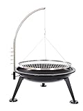 BBQ 80 cm Schwenkgrill Grill Edelstahl Feuerschale Smoker Dreibein Designgrill inklusive G