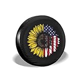 Foruidea American Sunflower Reserveradabdeckung, wasserdicht, staubdicht, UV-Schutz, für Jeep, Anhänger, Wohnmobil, SUV und viele Fahrzeuge, 35,6 cm (14 Zoll)