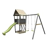 EXIT Aksent Holzspielturm mit 2-sitziger Schaukel- g