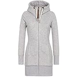 NP Winter Frauen Lange Jacke Mantel Mit Kapuze Jacke Reißverschluss Langarm M