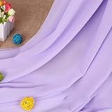 XiaoLong Chiffon Stoff Chiffon Stola 150 cm Breit für Stirnbänder Schal Kleidung Haargummis Hochzeiten Dekor und Andere DIY Handwerk 1m(Size:1.5 * 1m,Color:Helles Lila)