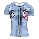 Freizeithemden Herren Modern Persönlichkeit Kreative 3D Druck Herren Kurzarm Sommer Basic Slim Fit Rundhals Herren Shirt Casual Komfortabel Herren T-S