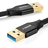 SEBSON USB Kabel 1m - Typ A auf A - USB 3.0 Datenkabel 5 Gbit/s Datenübertragung, Verbindungskabel für PC, Laptop, Drucker, Festplatten UVM