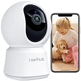 Laxihub Überwachungskamera Innen WLAN Kamera 1080P HD Nachtsicht P2 Kamera, Überwachungskamera 2-Wege-Audio Home Security Camera Kompatibel mit Alexa & Google Assistant, 1PC