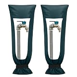 AWSAD Outdoor Wasserhahn Abdeckung Frostschutz Thermoschutz Wasserdicht Winterschutz Verdickt Winterfest Abdeckhaube für Gartenwasserhahn,2 Stücke (Color : Green, Size : 21x51cm/8.2x20in)