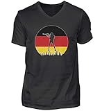 Biathlon Deutschland V-Ausschnitt T-Shirt | Geschenk für Wintersportfans Herren V-Neck S