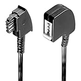 TAE Verlängerungskabel | 10m | TAE-F Stecker auf TAE-F Buchse | Kabel Verlängerung Kupplung Anschlusskabel Telefonkabel | DSL ADSL VDSL | Router Modem Fritzbox Telefon | Schwarz | Länge: 10 M