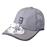 ZEELIY Sommer Fan Aufladen Lüfterhaube Mütze Angelmütze Sport Angeln Joggen Fahrrad Tennis Kopfbedeckung Krempe USB Ventilator Kappe Kühlerlüfter Outdoor Camping Creative Baseball H