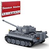 HEDI Panzer Modellbausatz, 1:18 Tiger Panzer Militär Baustein Panzer, 1010 Teile Kompatibel mit Lego Technik