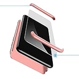 Kompatibel mit Samsung Galaxy S7 Edge Hülle+Panzerglas Schutzfolie, 3 in 1 Handyhülle Ultra Dünn Mattierte Schutzhülle 360 Grad Stoßfest Bumper Case Cover für Samsung Galaxy S7 Edge-Roség