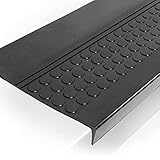 ANRO Stufenmatten Gummi außen/innen Treppenstufenmatten rutschfest Treppenstufen Matten schwarz Größe 120x30x4