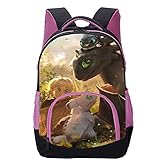 Pengtao Drachenzähmen leicht gemacht Rucksack aus 3D-DruckDer Reiserucksack ist geeignet für wasserdichte Schulranzen für Herren und Damen （45x30x15cm） Modischer Freizeitrucksack
