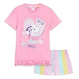 Barbie Schlafanzug Mädchen Kurz, Pyjama Mädchen Kurz, Baumwoll Pyjama Kinder, 92-164 (Rosa, 7-8 Jahre)