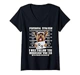 Damen Personal Stalker Yorkie Dog I'll Follow You Wherever You Go T-Shirt mit V