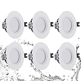 LED Einbaustrahler, 7W Entspricht 60W, 230V IP44 650LM Warmweiß 3000K 6er Set Wasserdichtes Downlight LED Einbautiefe 35 mm Bad Wohnzimmer Schlafzimmer Kü