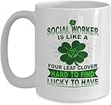 Coole Patrick Tasse glücklich, einen Sozialarbeiter zu haben - weiße Kaffeetasse inspirierende Geschenke für Weihnachten Thanksgiving Festival Freunde Geschenk Geschenk