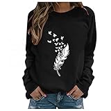 Mophghdj Kapuzenpullover Damen - Hoody Damen mit Kapuze Sweatshirt 100 Baumwolle blusenpullover Oversize Hoodie Rundhals Sw