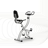 SportPlus Heimtrainer klappbar mit Rückenlehne - 8 Widerstandsstufen, leises Magnetbremssystem, Pulsmessung über Sensoren, SP-HT-1003