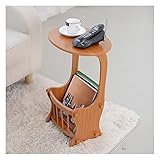 YAYADU-Storage Basket Endtabelle, Beistelltisch Nachttisch Couchtisch Mit 2-stufiger Ablage Für Wohnzimmer, Schlafzimmer, Balkon, Einfache Montage (Farbe : Braun, Größe : 39.5x30x60cm)