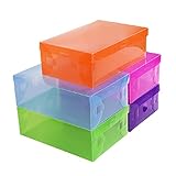 Schuh Aufbewahrungsbox Transparent Verdickter Aufbewahrungsbox Rechteck Schuh Organizer Kunststoff Aufbewahrungsbox Kunststoff Aufbewahrungsboxen Aufbewahrungsboxen mit LIDS-Boxen ( Color : Purple )