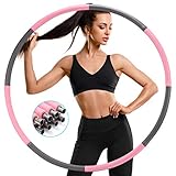 Hula Reifen Fitness Erwachsene Hoop zur Gewichtsreduktion aus Edelstahl, Hula Reifen,Hoop 1,2 kg mit Eva Schaumstoff und Bandmaß, Abnehmbarer Hula Fitnessreifen für Fitness/Sport/Zuhause/Bü