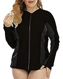 Halcurt Damen Rash Guard UV Schutz Langarm Badeshirt Badenmode Tankini UPF 50+ Große Größ