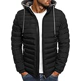 ADDZYY Herren Steppjacke Gefütterte Jacke sportliche Übergangsjacke Herrenjacke leichte Winterjacke modische Jacke für Männer Daunenjacke Sportjacke Freizeitjacke mit Kapuze Street Sty