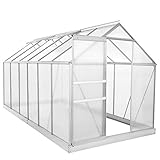Zelsius Aluminium Gewächshaus für den Garten | inklusive Fundament | 380 x 190 cm | 6 mm Platten | Vielseitig nutzbar als Treibhaus, Tomatenhaus, Frühb