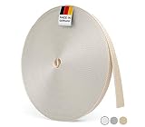 BAUHELD® 50m Rolladengurt 14mm 18mm 20mm 23mm [Made in Germany] Für Rolläden an Türen und Fenster geeignet [Hohe Reißfestigkeit und UV-Stabilität] Rolladen-Gurtband Rolle Grau Weiß Beige B