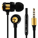 Kopfhörer Super Bass Stereo In-Ear Kopfhörer Sport Headset mit Kopfhörer In Ear Kopfhörer für Iphone7 (Gold)