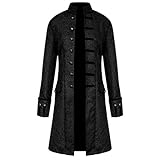 AmyGline Herren Jacke Frack Steampunk Gothic Gehrock Uniform Cosplay Kostüm Smoking Mantel Retro Viktorianischen Langer Uniformkleid Plus Size Männer Lang